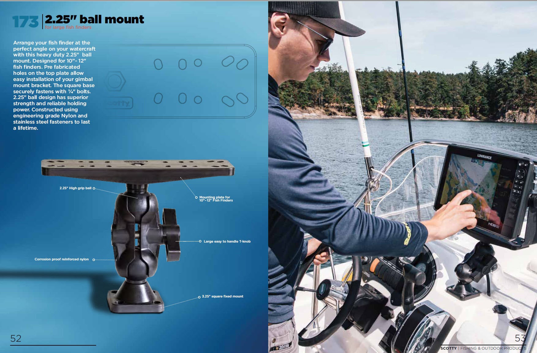 mounts for fish finders Arkon Universal Marine Electronic Fishfinder Mounting Plate center distance between holes) Fishfinder Mounts RAM Mounts