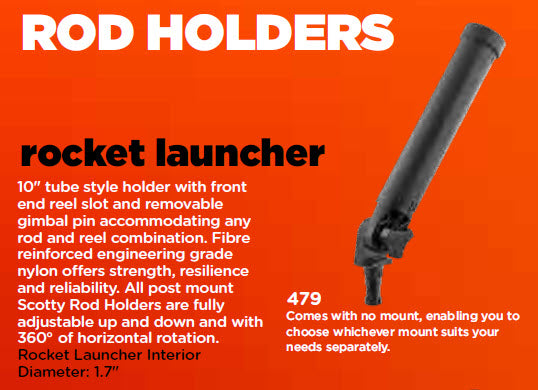 Up and Under. Scotty Rocket Launcher Rod Holder & No Mount